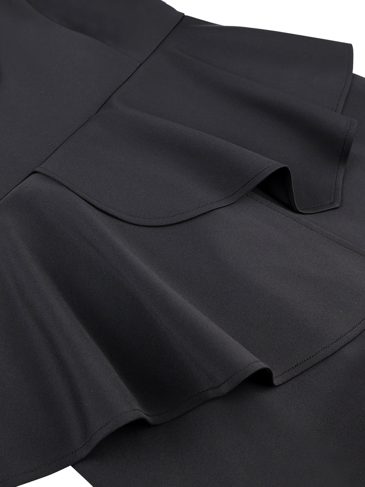 AOMEIDRESS Women Stylish One Shoulder Jumpsuit Irregular Neck Peplum