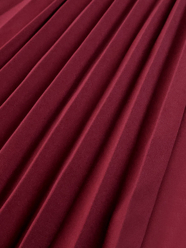 AOMEIDRESS Stylish Wine Pleated Split Wide Leg Pants Casual Wear