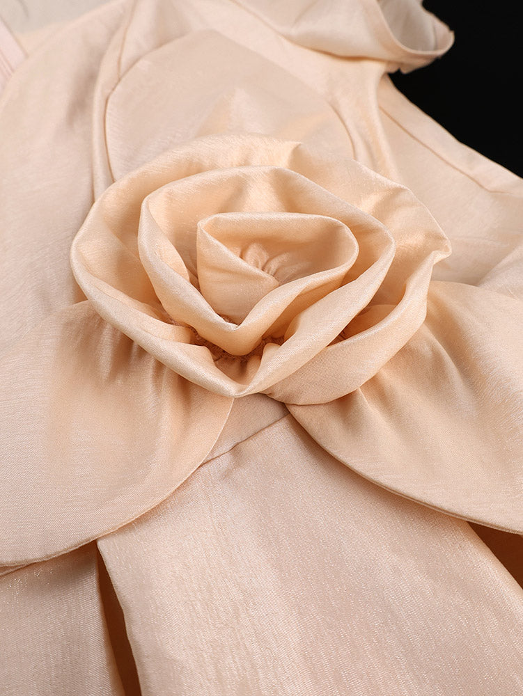 AOMEIDRESS Princess Dress Sweetheart Neck Short Sleeve Ruffle Layered
