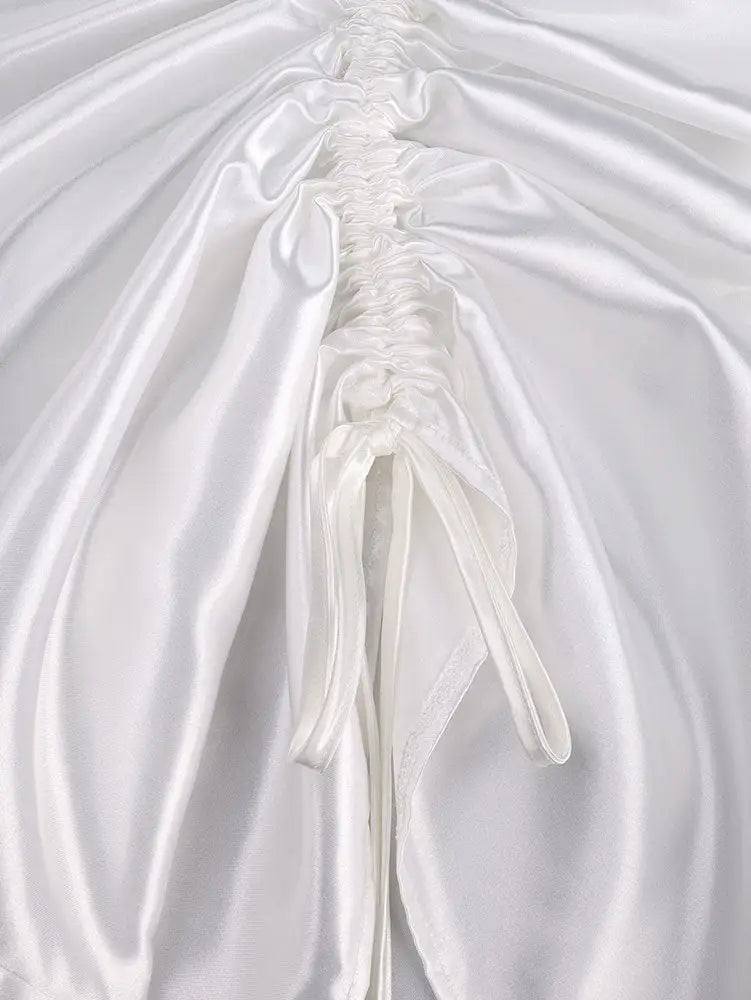 African Women Elegant Shiny Boubou Dresses Loose Traditional Clothing White / One Size