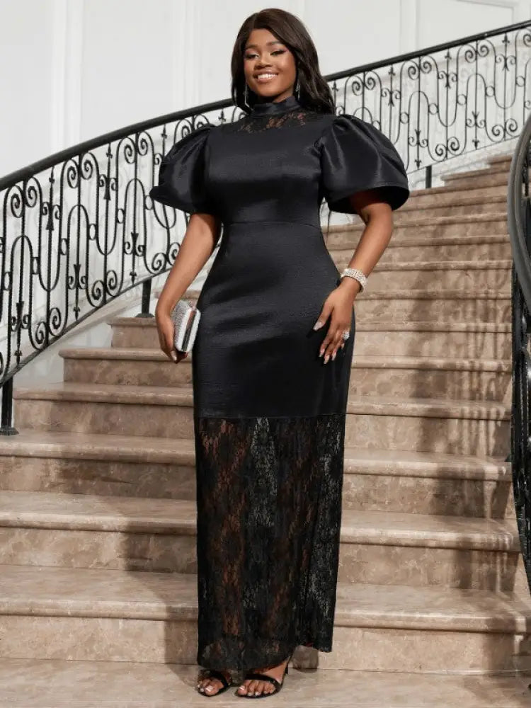 short puff sleeves pencil dress