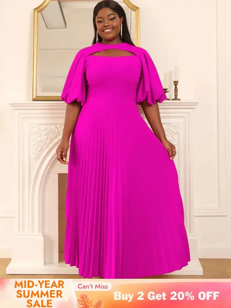 pleated maxi dress