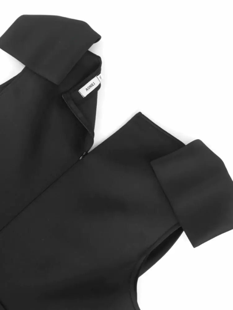 AOMEI Midi Sleeveless Bow V Neck Mermaid Dress