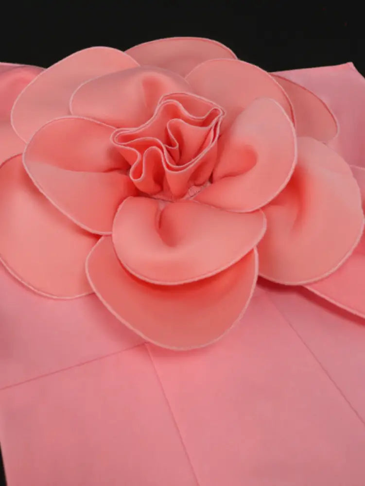 AOMEI Plus Size 3D Flower Jumpsuit One Shoulder