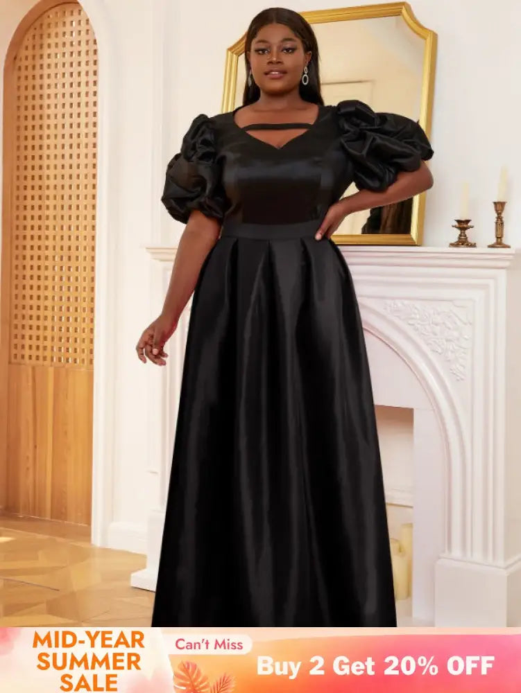 AOMEI Puff Sleeve A Line Two Piece Skirt Sets