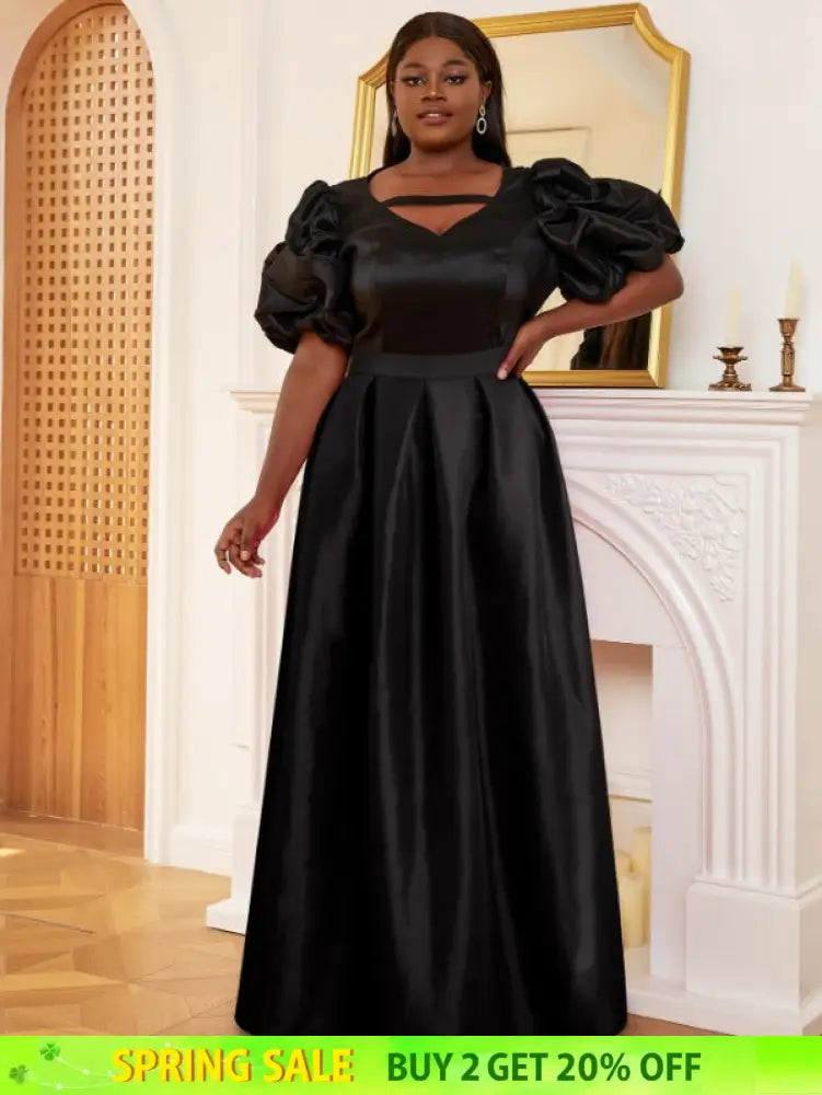 AOMEI Puff Sleeve A Line Two Piece Skirt Sets