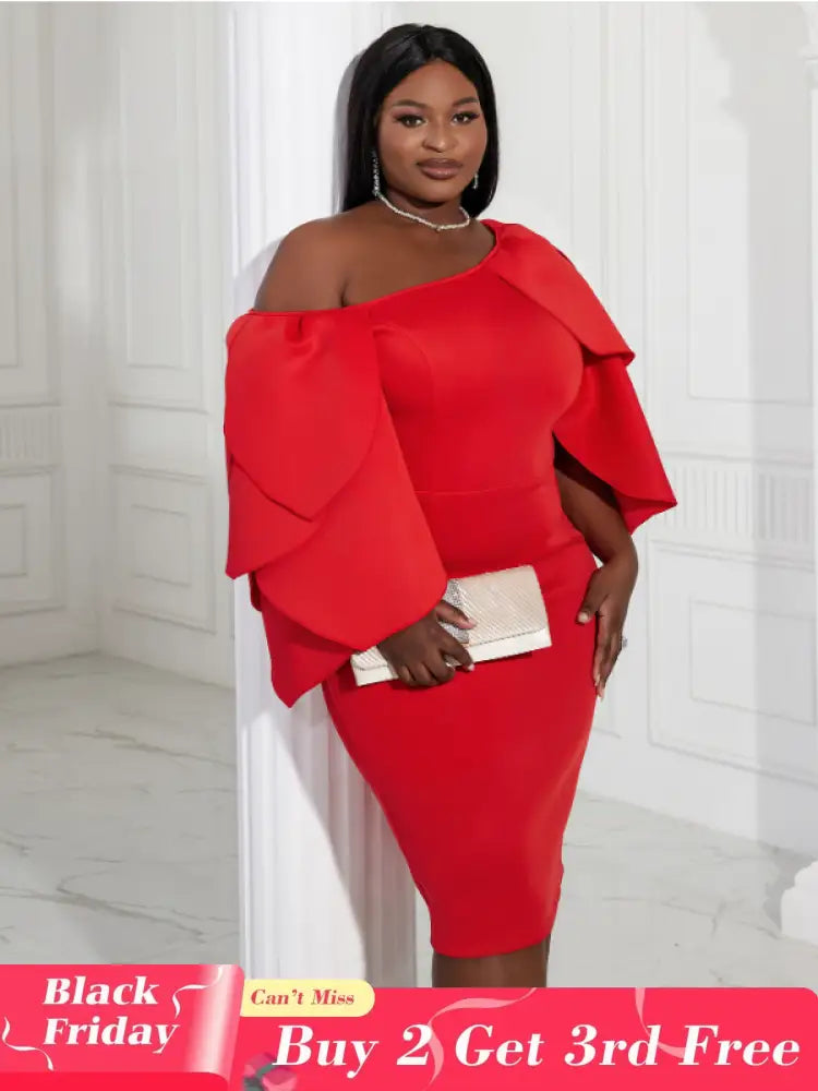 AOMEI Sexy Bodycon Cascading Ruffles Sleeves Birthday Party Dresses