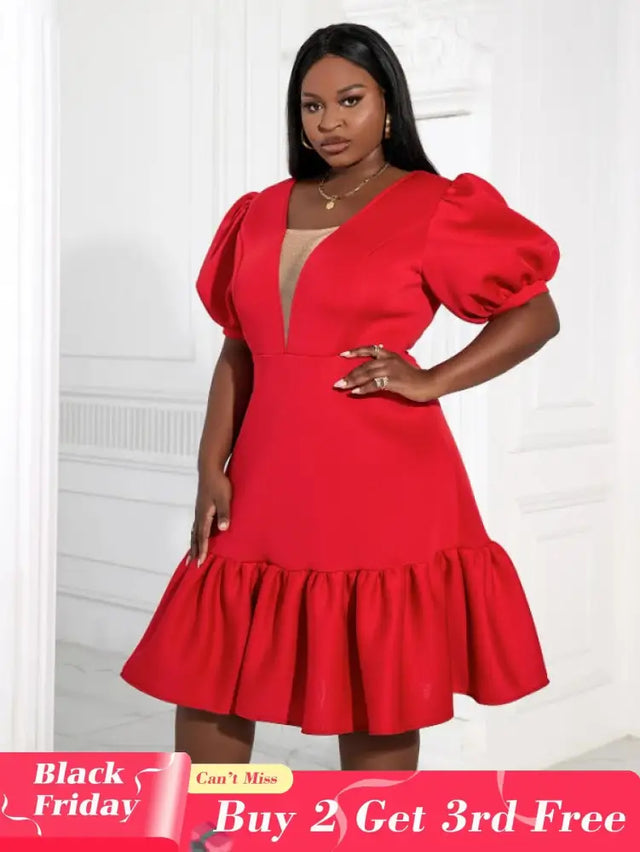 AOMEI Women A-Line Red Dress Party 2023 New