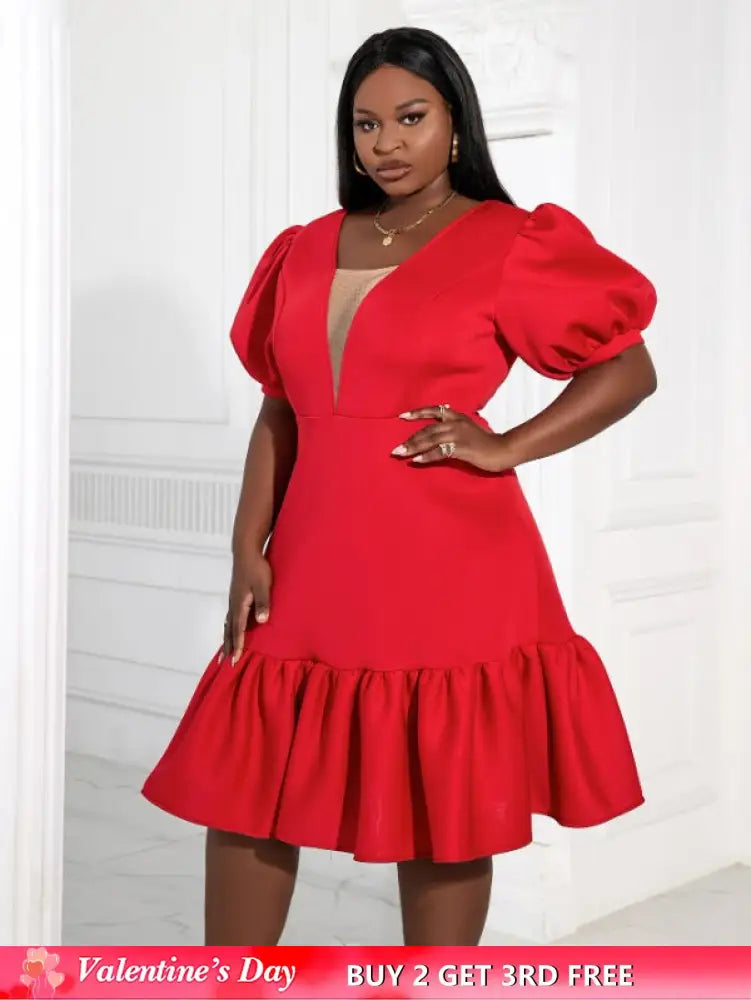 AOMEI Women A-Line Red Dress Party 2023 New