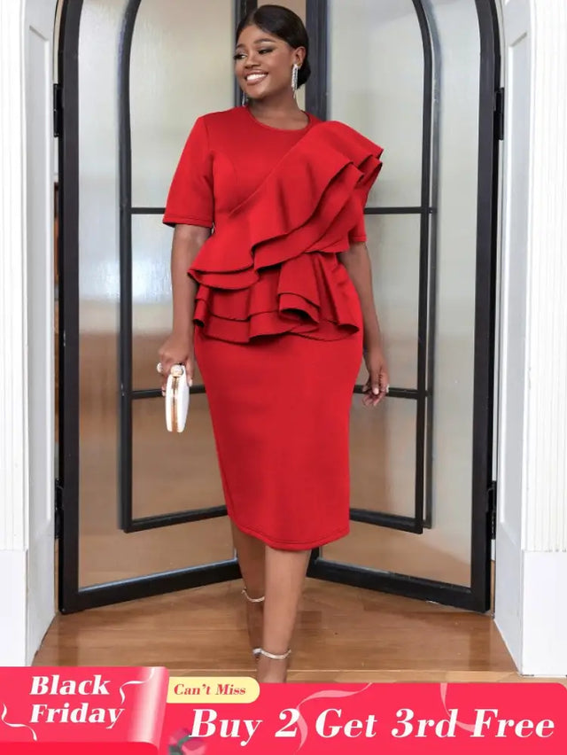 Red Chic Elegant Slim Evening Dresses