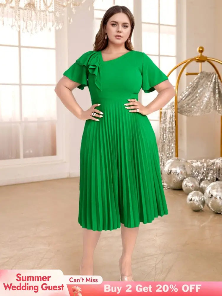 asymmetrical neck midi dress for women