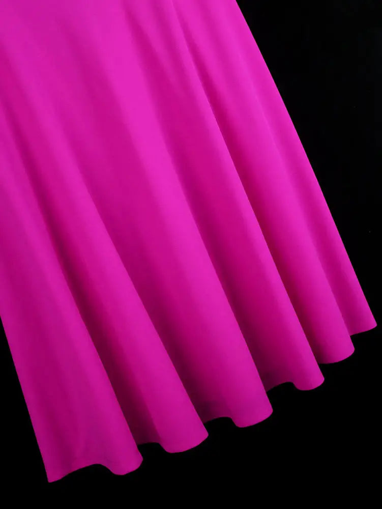 AOMEIDRESS A Line Pleated Dress V Neck Short Sleeve with Diamond Belt