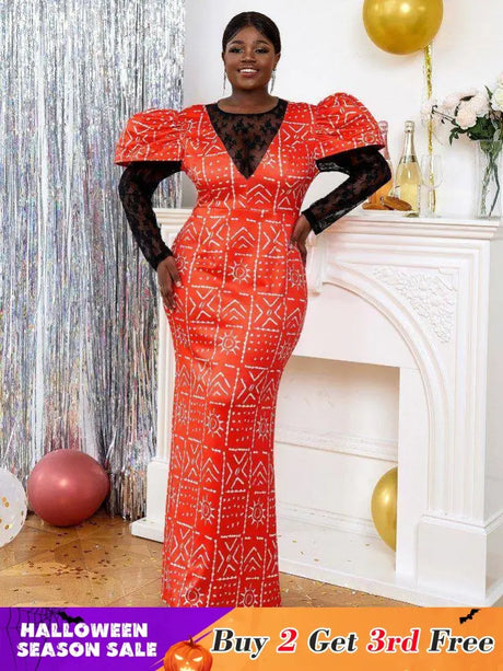 Red plus size long sleeve formal dresses