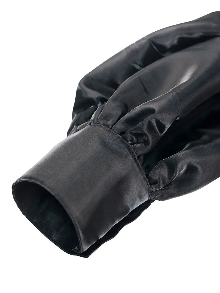 AOMEIDRESS Black Casual Blazer Top With One Button Office Lady Clothes