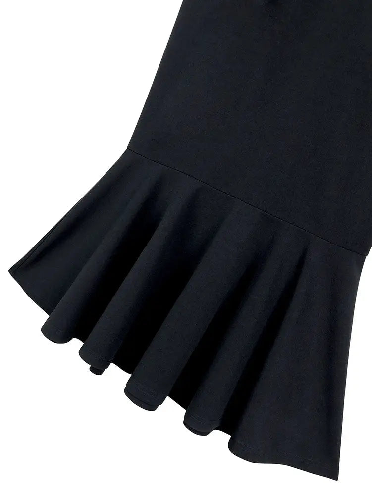 AOMEIDRESS Black Mermaid Bow Off Shoulder Dress For Evening Party