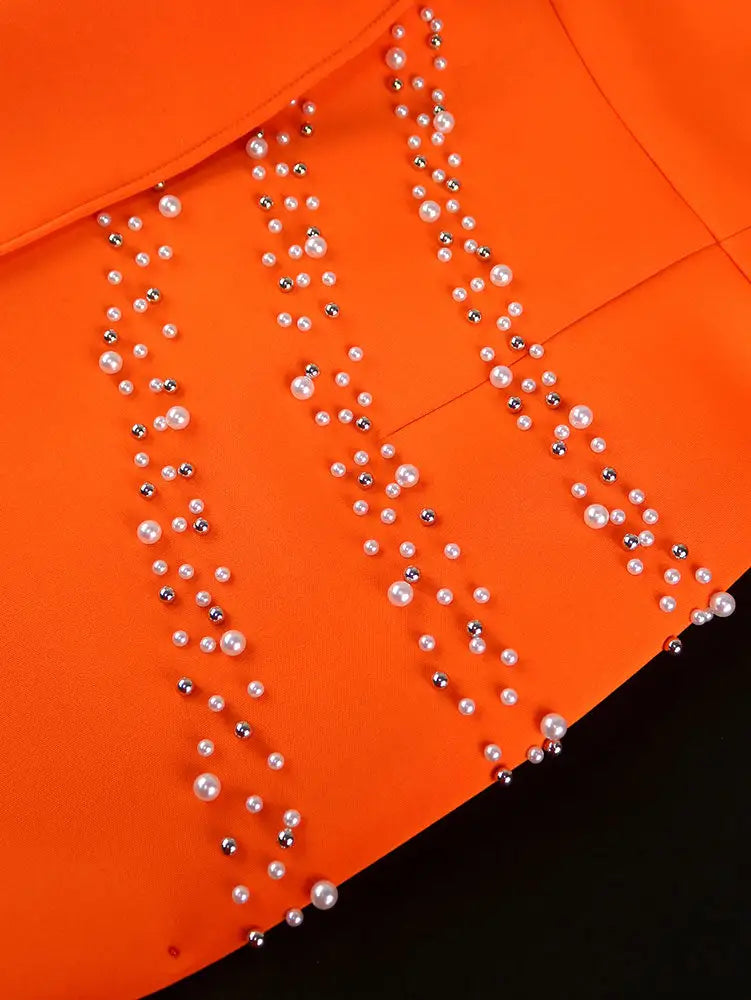 AOMEIDRESS Bodycon Wedding Guest Party Dress With Beading Lace Sleeve