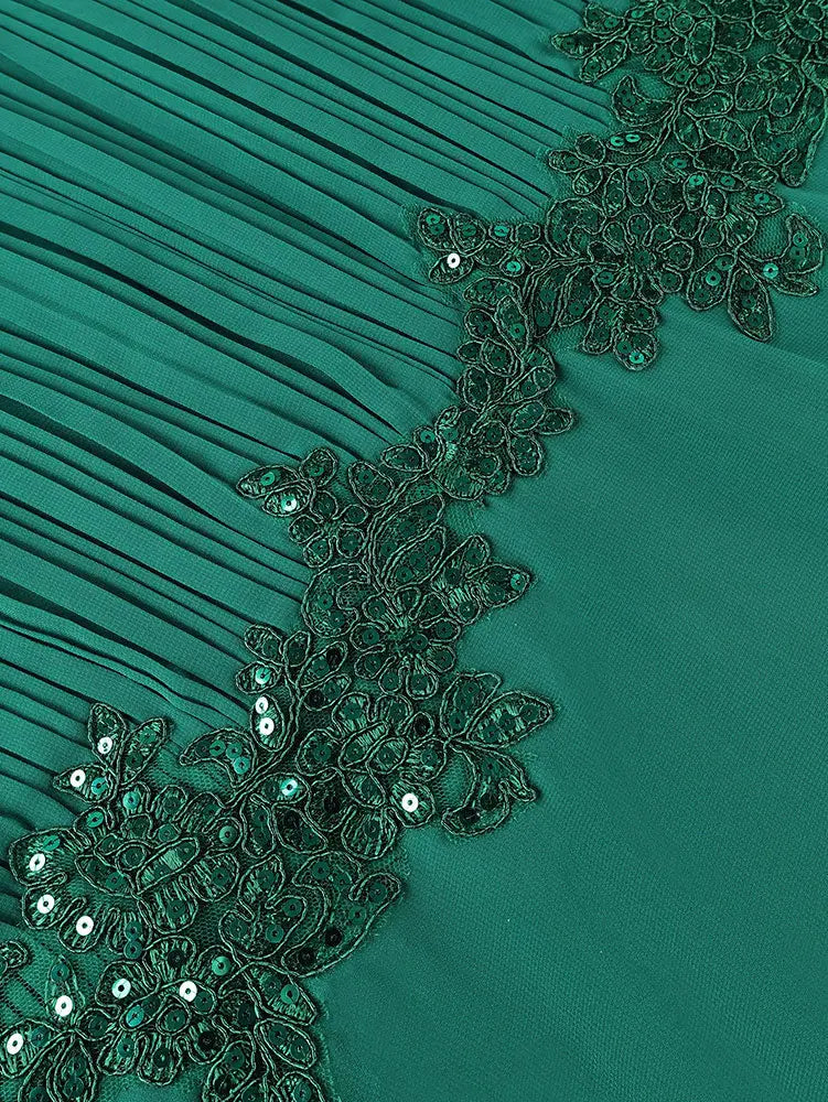 AOMEIDRESS Chiffon Wedding Guest Dress Sequin A Line Church Gowns