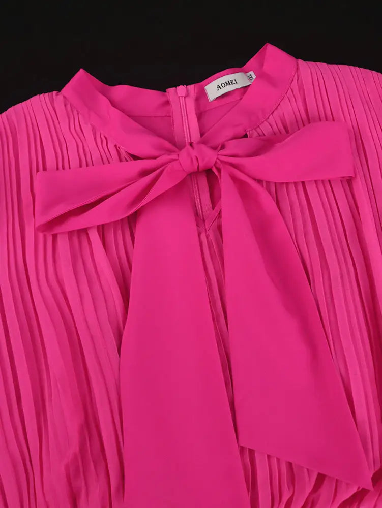 AOMEIDRESS Church Clothes for Woman Plus Size Bow Collar Grace Causal