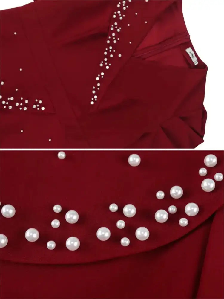 AOMEIDRESS Church Dress Beading Half Sleeves Peplum Gown for Women