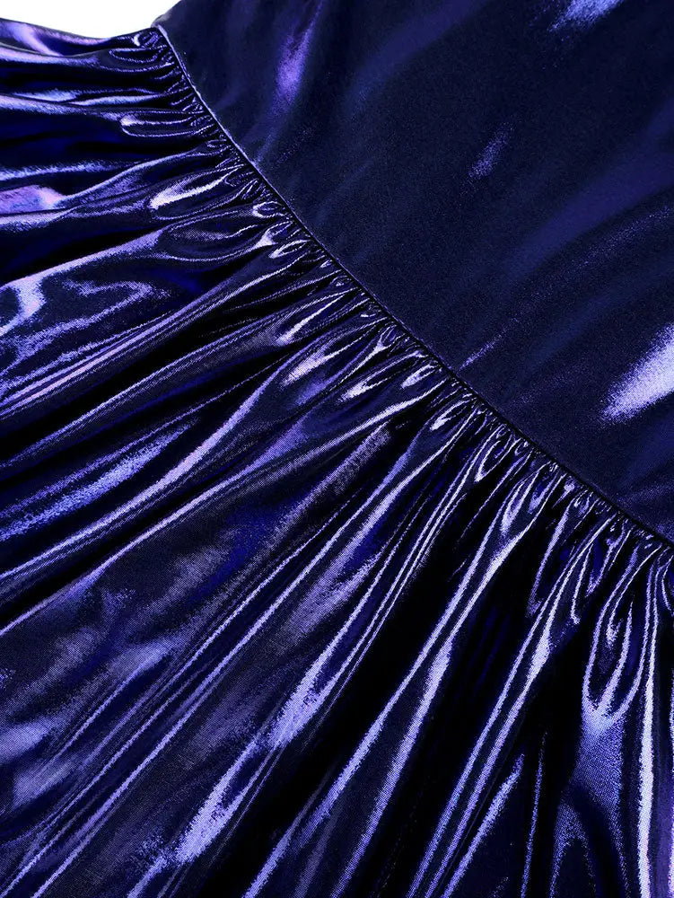 AOMEIDRESS DarkBlue Bodycon Mermaid Dress Ruffle Sleeve Party Gowns