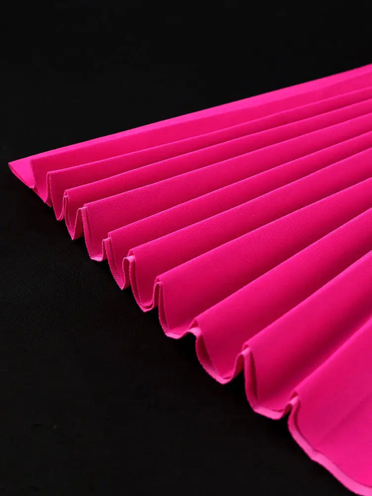 AOMEIDRESS Elegant A Line Pleated Dress Lace Long Sleeves Party Wear