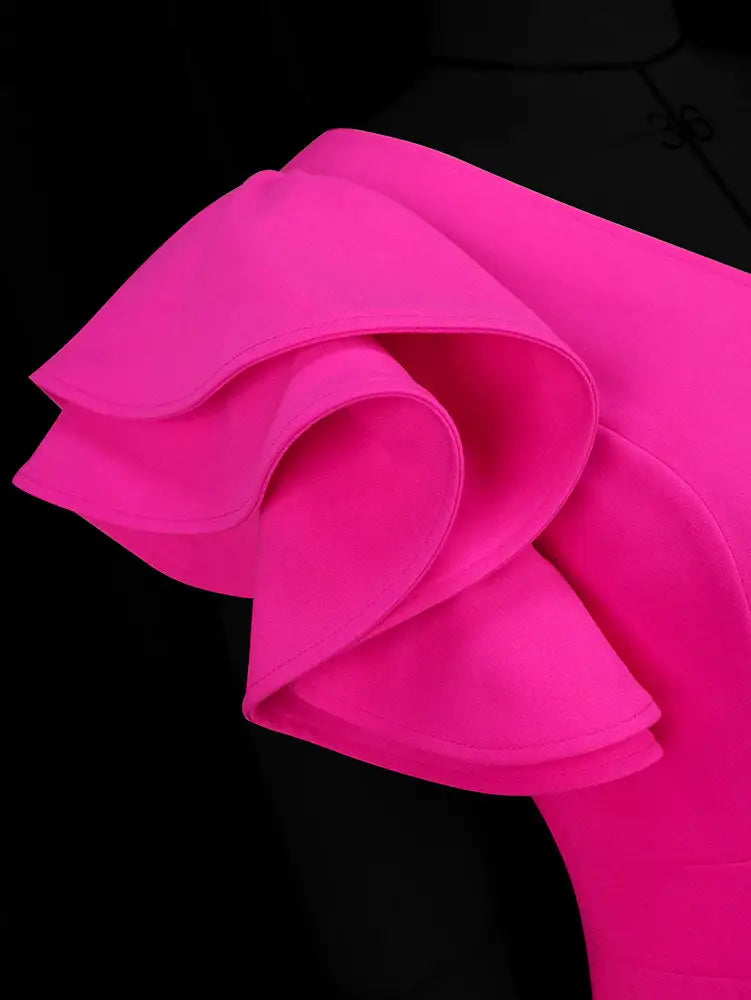 AOMEIDRESS Elegant A Line Pleated Wedding Guests Dress Ruffles V Neck