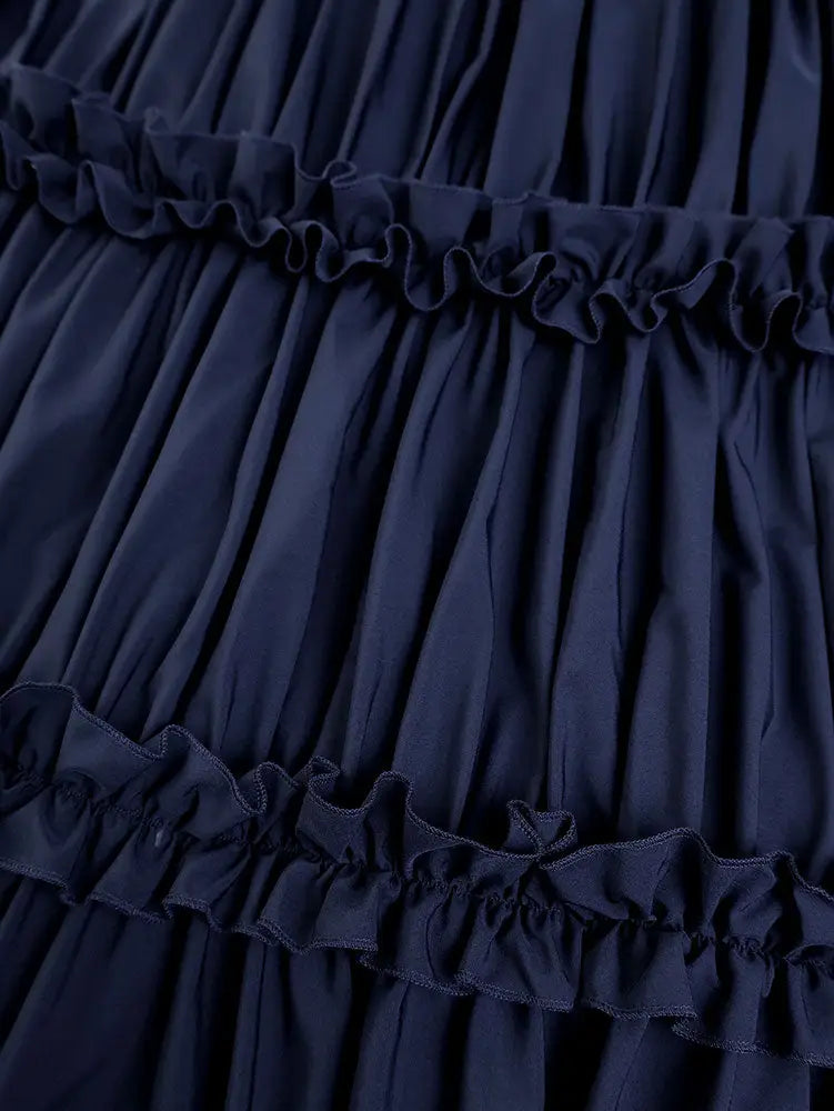 AOMEIDRESS Elegant Autumn Winter Midi Pleated Dress for Office Church