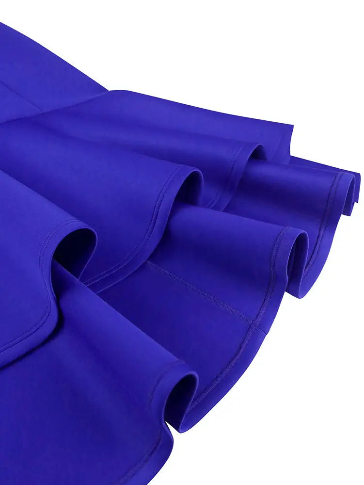 AOMEIDRESS Elegant Blue Dress for Women Summer Wedding Guest Dress