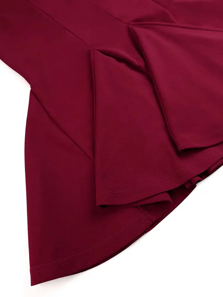 AOMEIDRESS Elegant Co-Ords for Christmas Wedding Slanted Shoulder Top