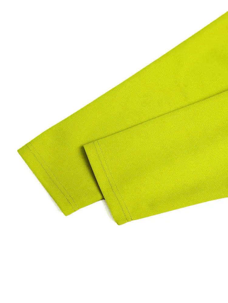 AOMEIDRESS Elegant Colorblock Bodycon Dress Long Sleeve Office Outfit