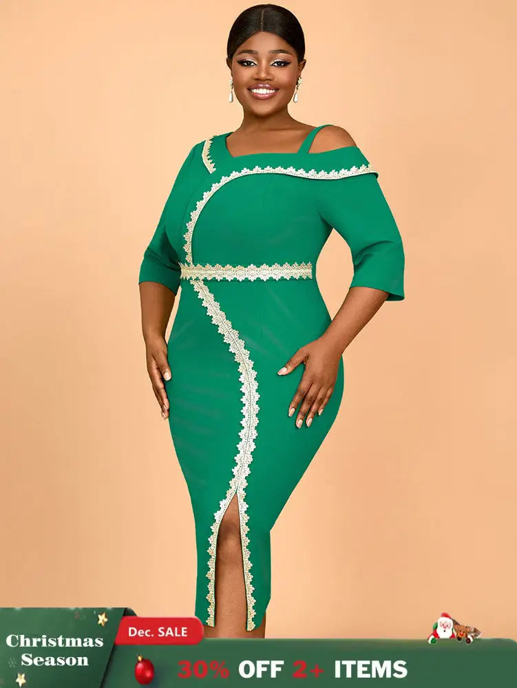 AOMEIDRESS Elegant Dress Luxury Wedding Guest Elegant Party Dresses Green / S