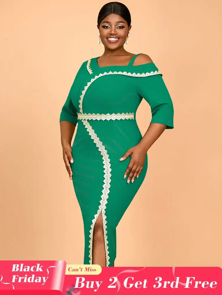 AOMEIDRESS Elegant Dress Luxury Wedding Guest Elegant Party Dresses Green / S