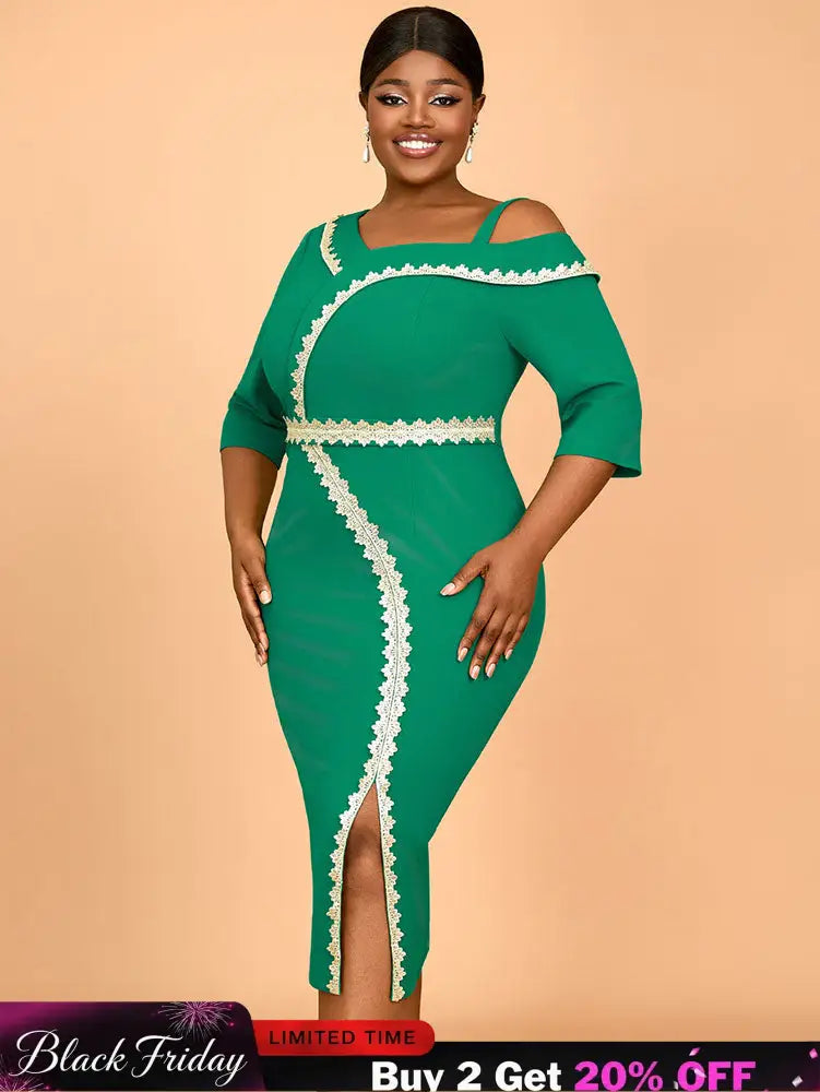 AOMEIDRESS Elegant Dress Luxury Wedding Guest Elegant Party Dresses Green / S