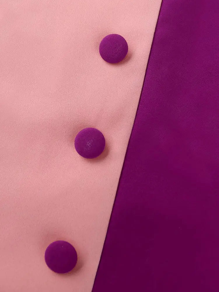 Elegant Church Dresses Women Patchwork V Neck Block Color 3D Flowers V Neck Sheath Dress for Work Buttoms Slit Office Ladies New