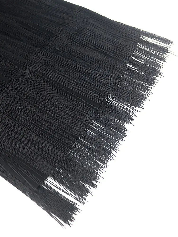 AOMEIDRESS Elegant Luxury Mini Tassels Wedding Guest Dresses O Neck