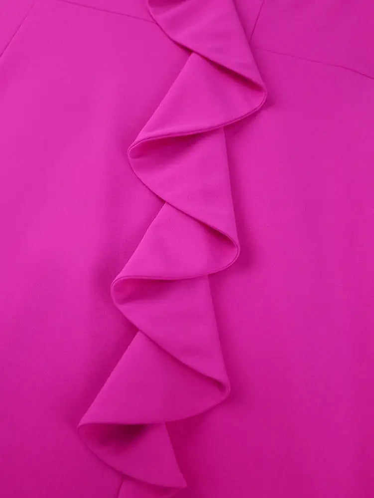 AOMEIDRESS Elegant Maxi Ruffle Dress With 3D Flower for Party Wedding