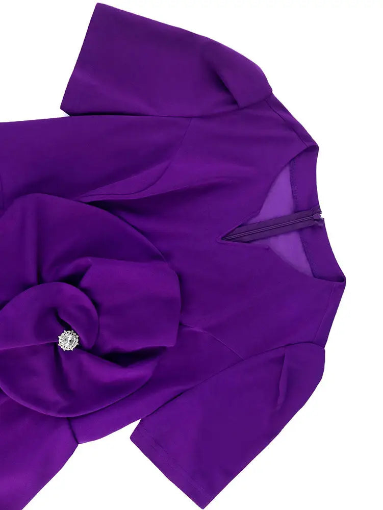 AOMEIDRESS Elegant Midi Package Hip Wedding Guests Dresses 3D Flower