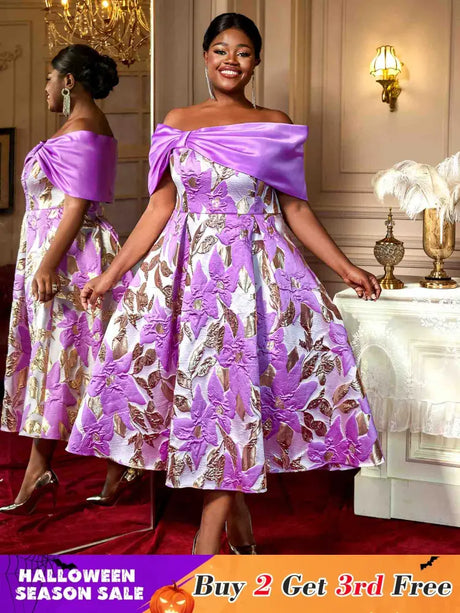 AOMEIDRESS Elegant One Shoulder A Line Purple Party Dress for Women Purple / S