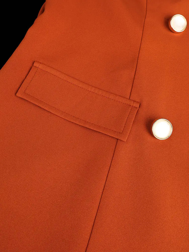 AOMEIDRESS Elegant Pleated Blazer Dress with Belt Causal Office Wear