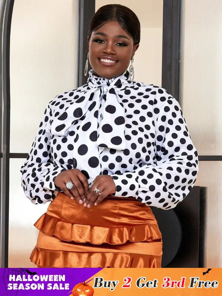 Formal Polka Dots Blouse for Ladies
