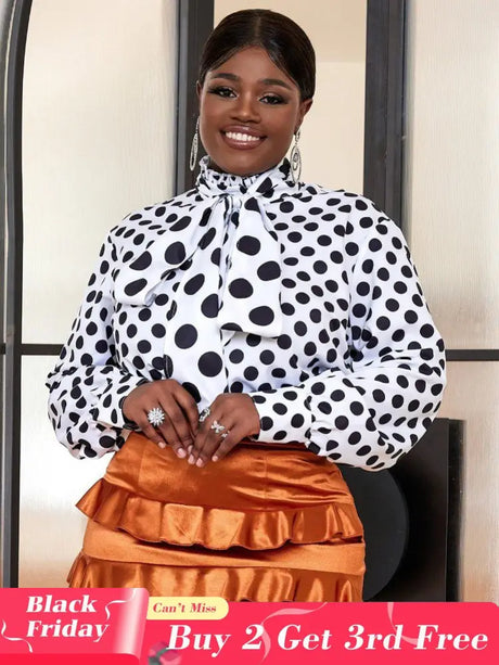 Formal Polka Dots Blouse for Ladies