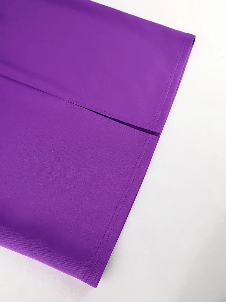 AOMEIDRESS Elegant Purple Midi Dress for Party Wedding Ruffles Sleeve