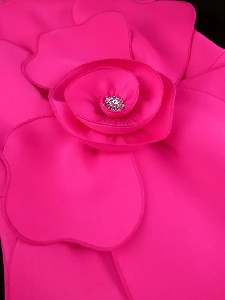 AOMEIDRESS Elegant Rose Mini A Line Dress For Wedding Guest 3D Flower