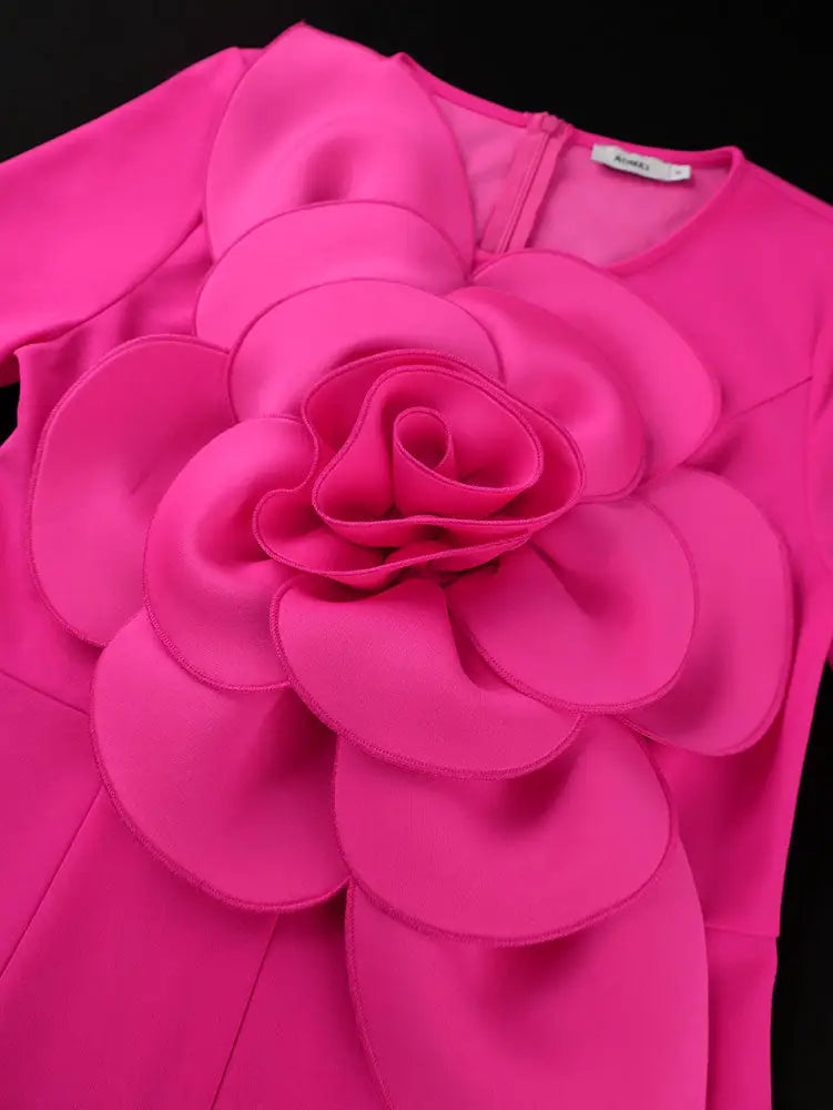 AOMEIDRESS Elegant Wedding Evening Jumpsuit with 3D Flower Flare Pants