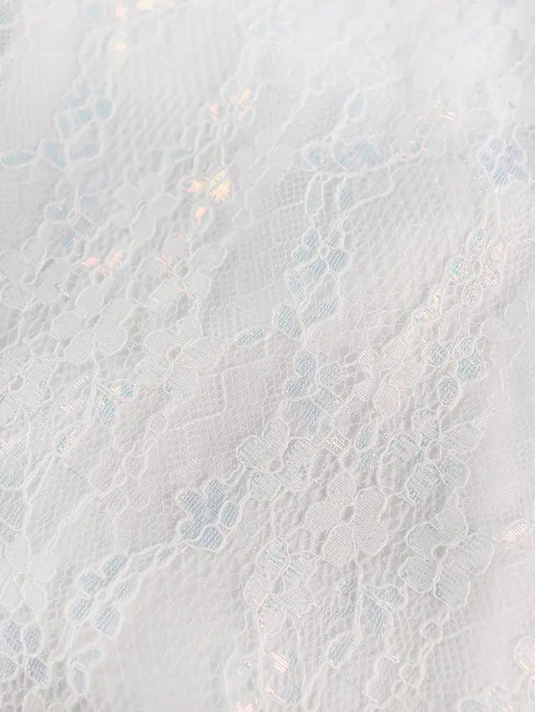 AOMEIDRESS Elegant White A Line Lace Strapless Dress For Bridal Shower