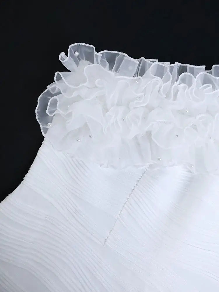 AOMEIDRESS Elegant White One Shoulder Mermaid Dress for Bridal Shower