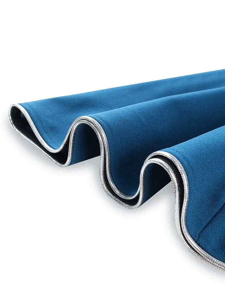 AOMEIDRESS Elegant Women Church Top V Neck Long Sleeves Trim Peplum