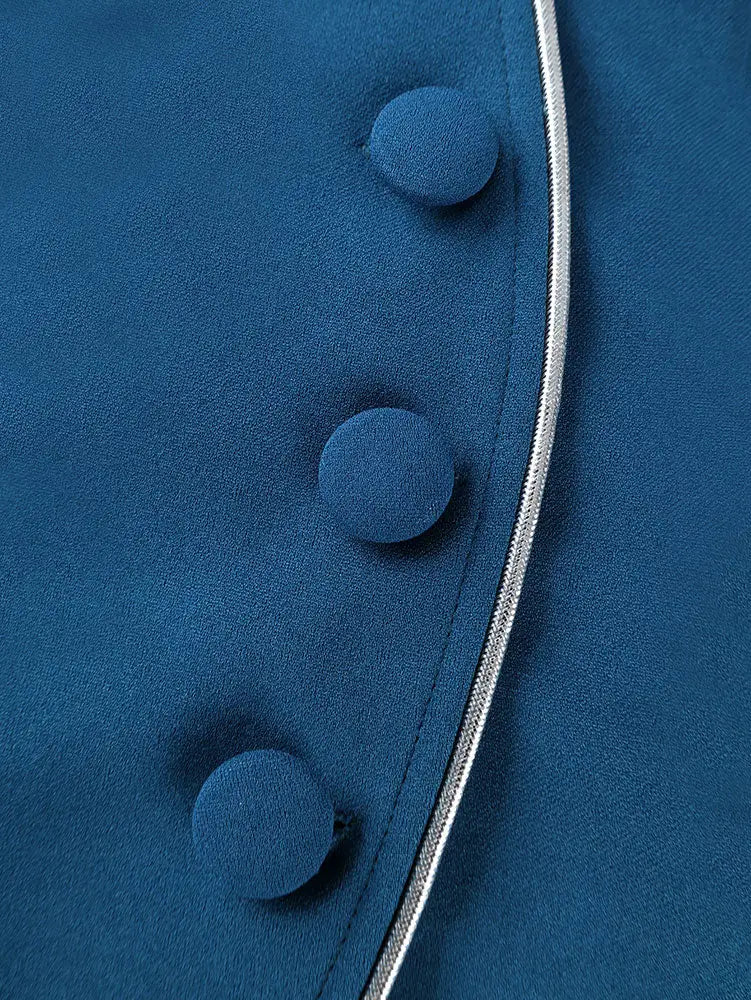 AOMEIDRESS Elegant Women Church Top V Neck Long Sleeves Trim Peplum