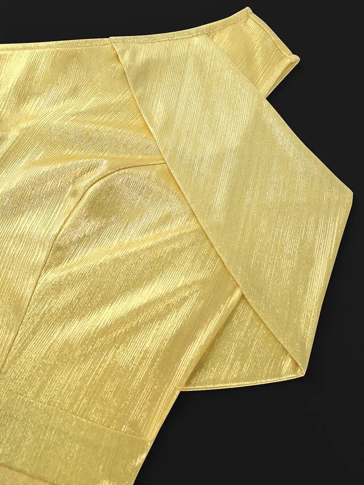 AOMEIDRESS Evening Gowns for Women Formal Gold Maxi One Shoulder Gown