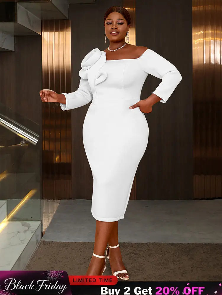 AOMEIDRESS Evening Luxury Dress 2025 Formal Party Dress Woman Elegant White / S